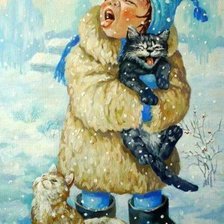 Схема вышивки «Малыш зимой»