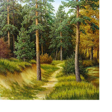 Схема вышивки «осенний пейзаж»