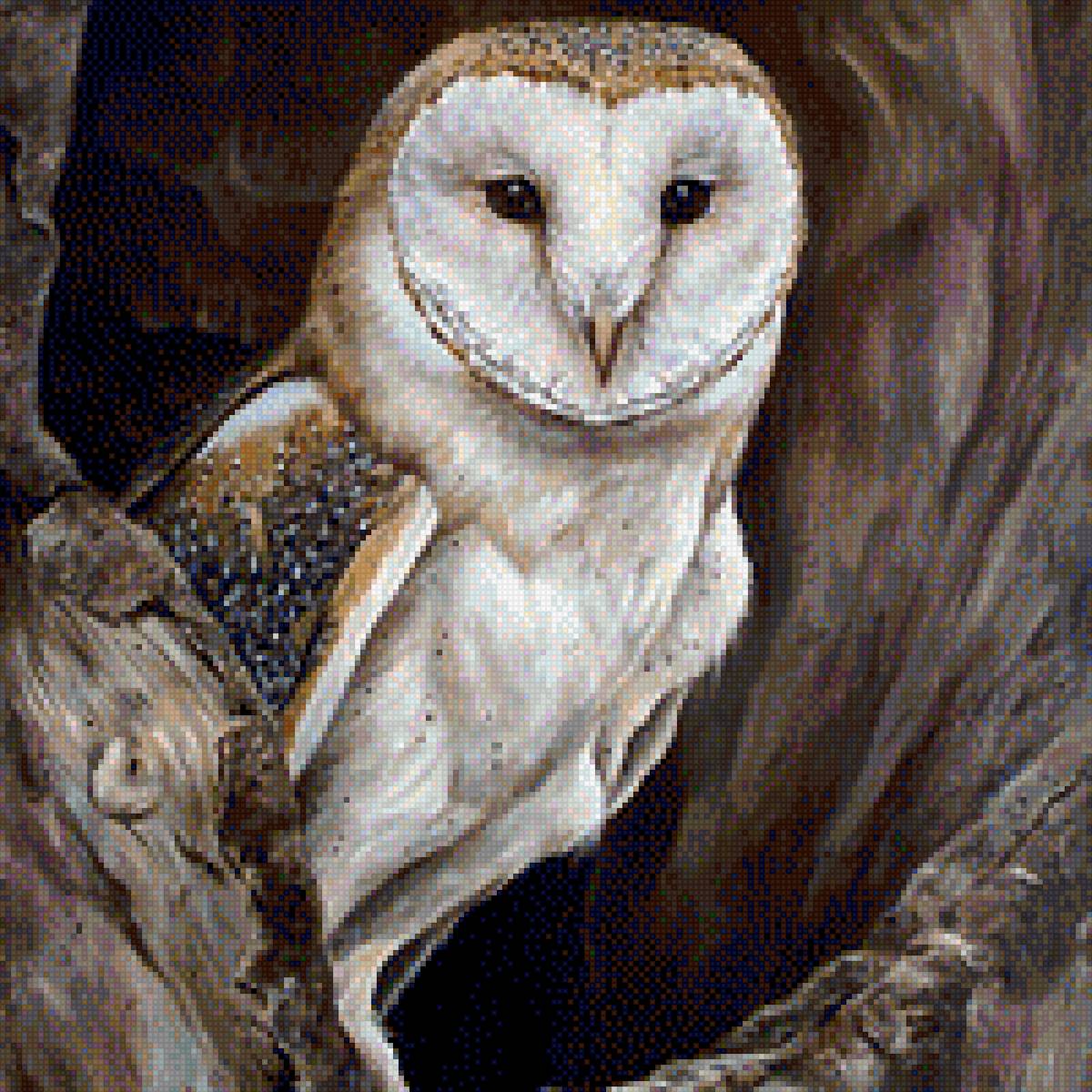 Сова - сова, птица, картина - предпросмотр