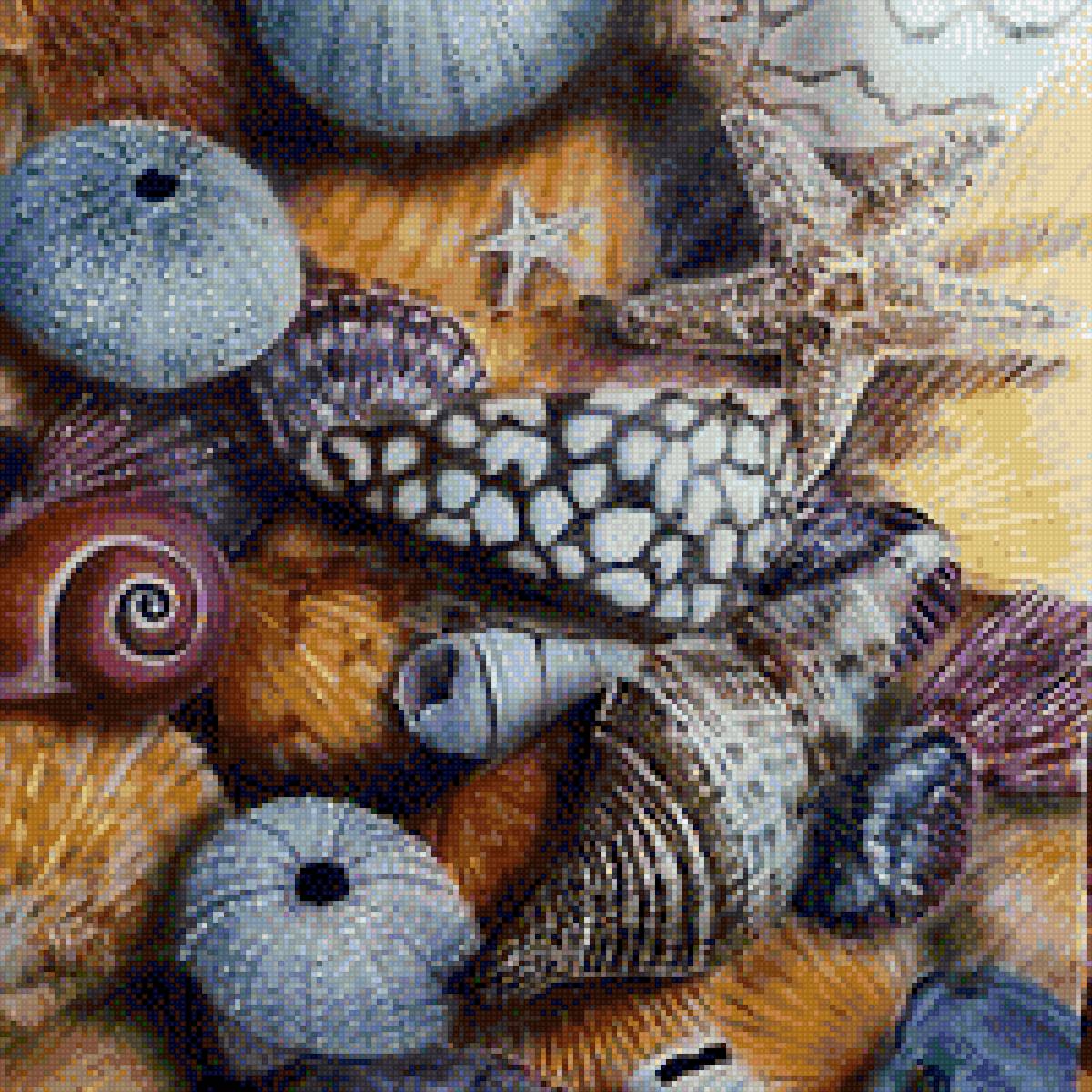 Морские дары - раковины, песок, море, камни - предпросмотр