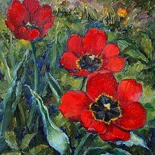 Схема вышивки «Тюльпаны»