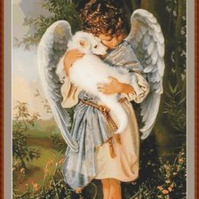 Схема вышивки «Ангел и щенок»