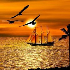 Схема вышивки «море»