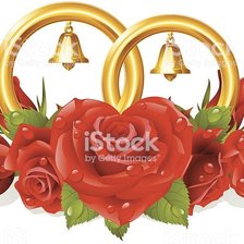 Схема вышивки «Кольца в розах»