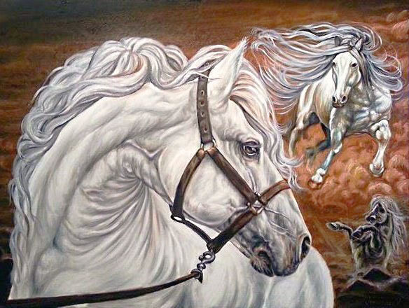 Вариации на лошадиные темы - конь, лошадь, портрет - оригинал