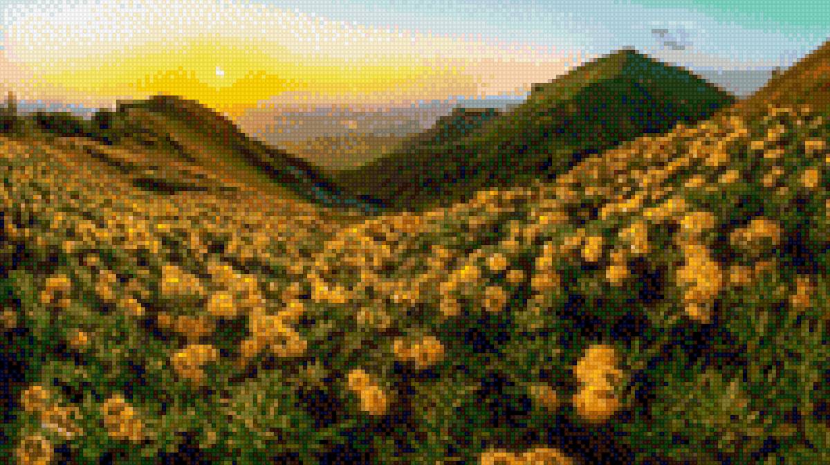 Долина крокусов - картина, цветы, долина, крокусы - предпросмотр