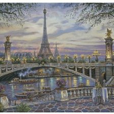 Схема вышивки «Эйфелевая башня и набережная»
