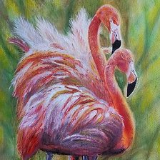 Схема вышивки «Фламинго»