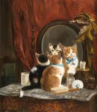 Схема вышивки «Котята перед зеркалом сидят»