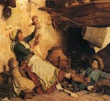 Схема вышивки «Мама и малыши все вместе играют»