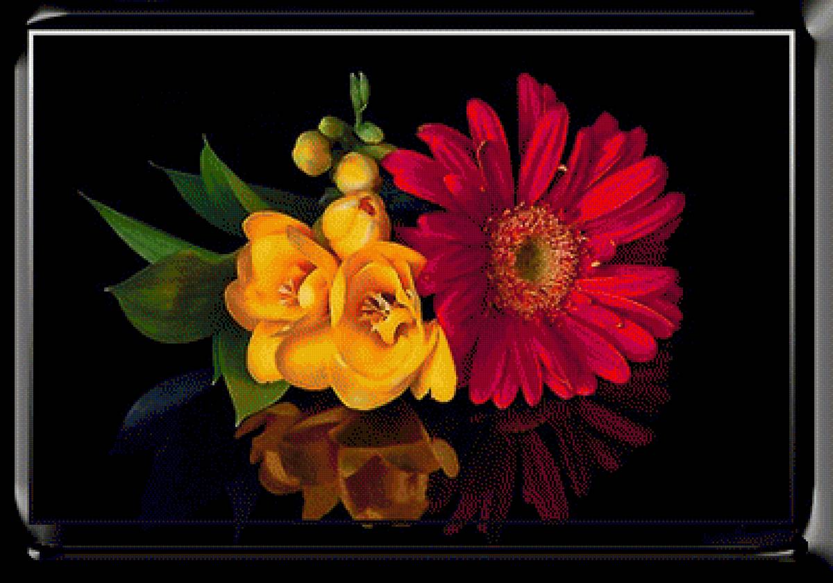 Отражение - цветы - предпросмотр