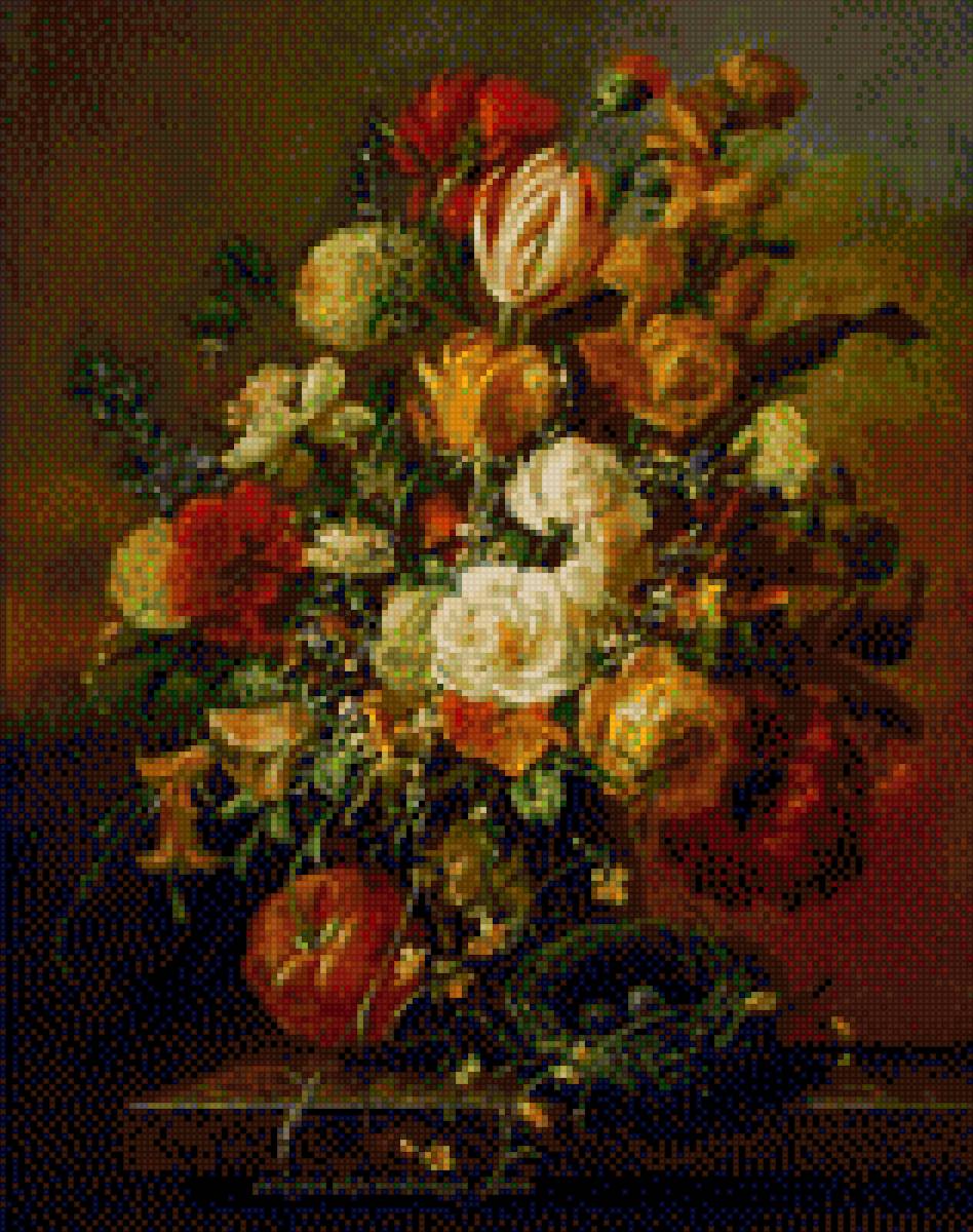 Натюрморт - букет, картина, натюрморт, цветы - предпросмотр