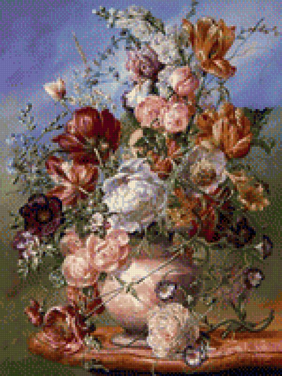 Натюрморт - цветы, картина, натюрморт, букет - предпросмотр