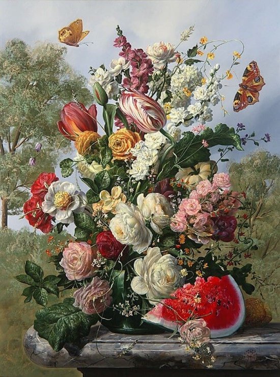Натюрморт - букет, картина, натюрморт, цветы - оригинал