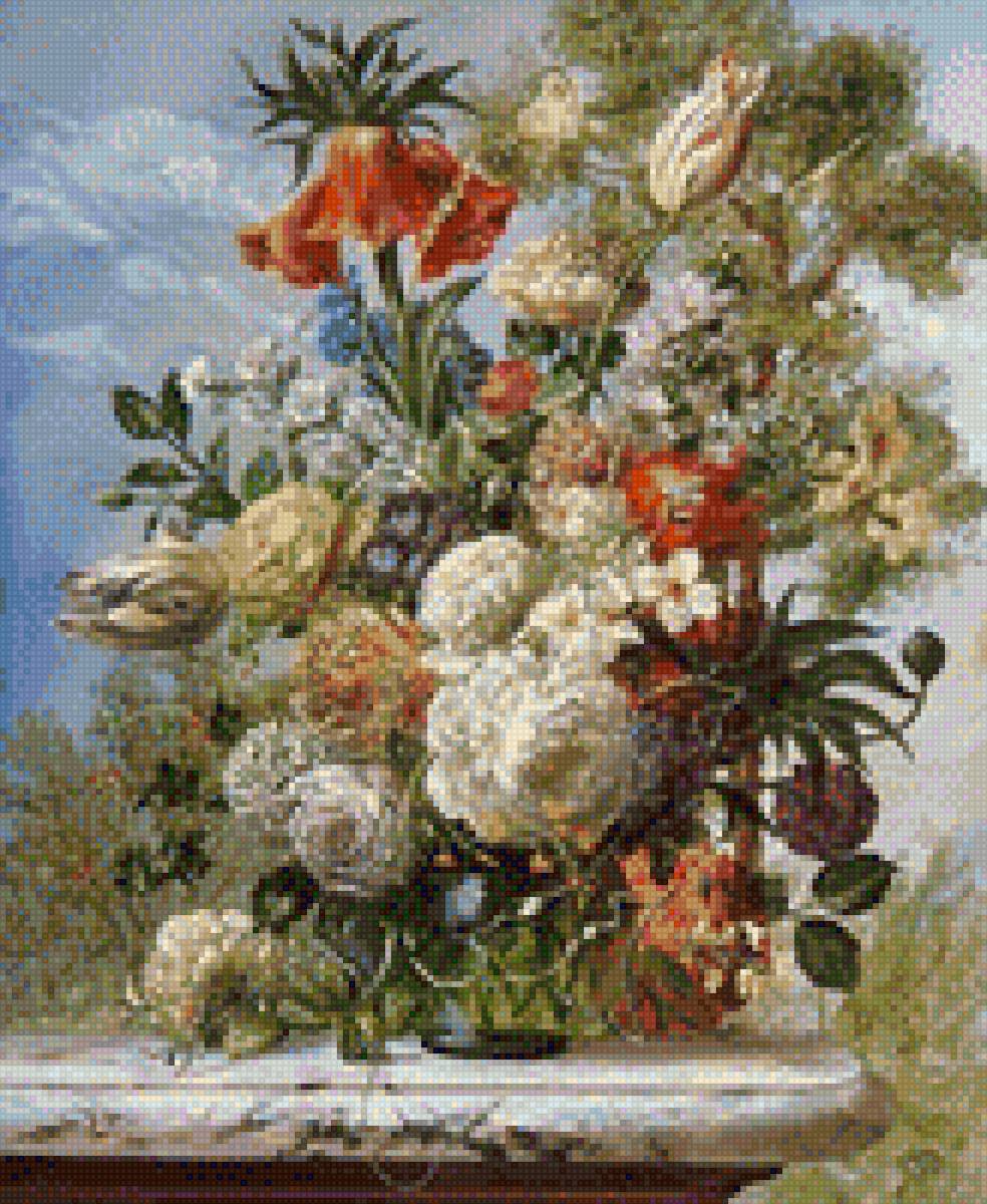 Натюрморт - цветы, натюрморт, букет, картина - предпросмотр