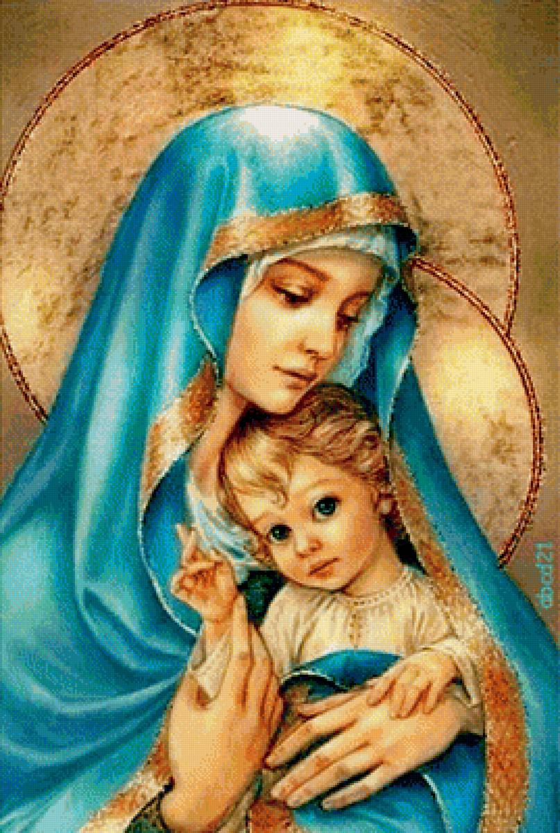 Божья Матерь с младенцем - дева мария, младенец, мадонна, божья матерь - предпросмотр