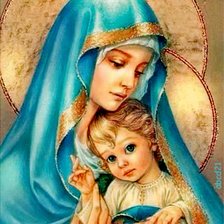 Схема вышивки «Божья Матерь с младенцем»