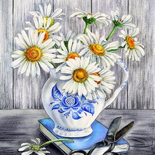 Схема вышивки «"Раз ромашка,два ромашка..."»