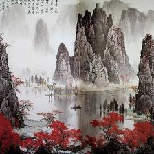 Схема вышивки «Туман в горной деревне»