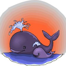 Схема вышивки «кит с китенком»