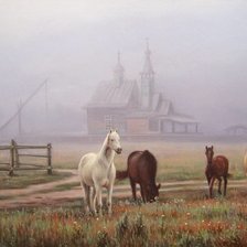 Схема вышивки «Утро туманное»