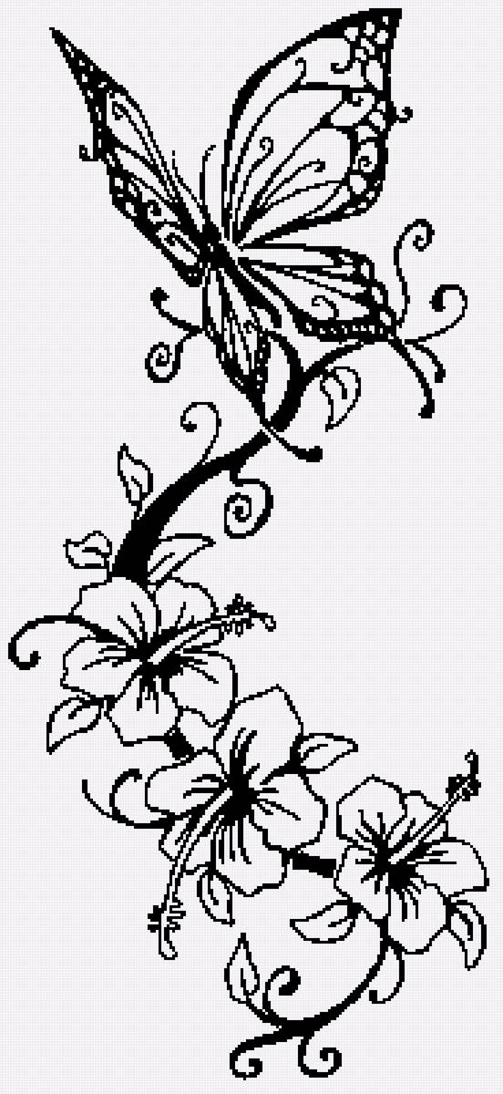 Бабочка - монохром - предпросмотр