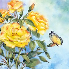 Схема вышивки «Желтые розы»