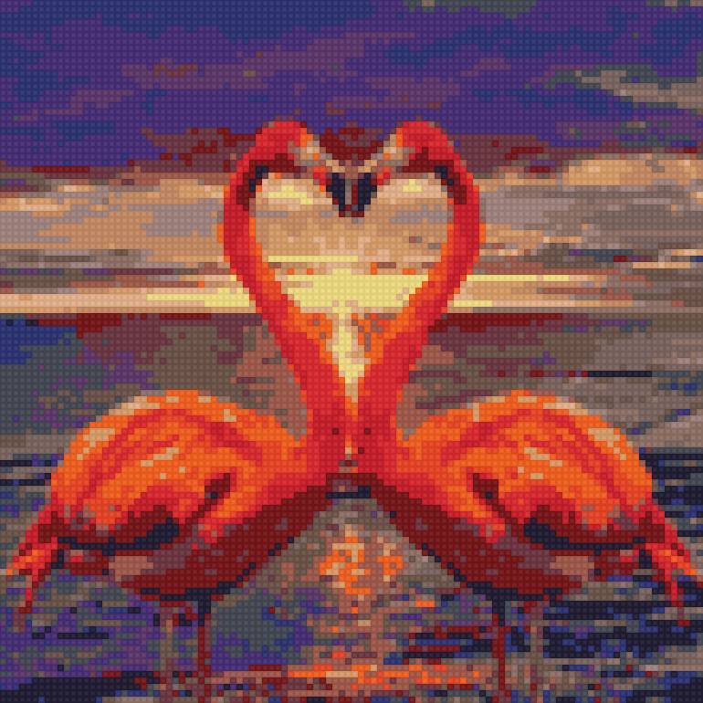 фламинго на закате - предпросмотр