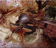 Схема вышивки «Девушка и музыка»