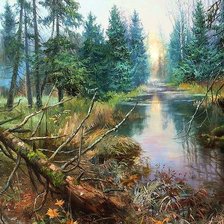 Схема вышивки «пейзаж»