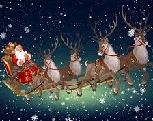 Схема вышивки «Дед Мороз на оленях»