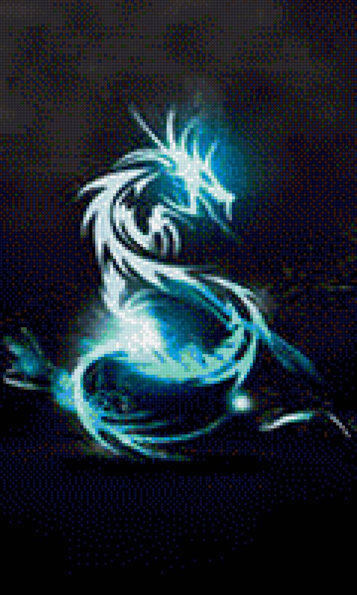 Дракон - дракон, светящийсяфантастика, графика, картина - предпросмотр