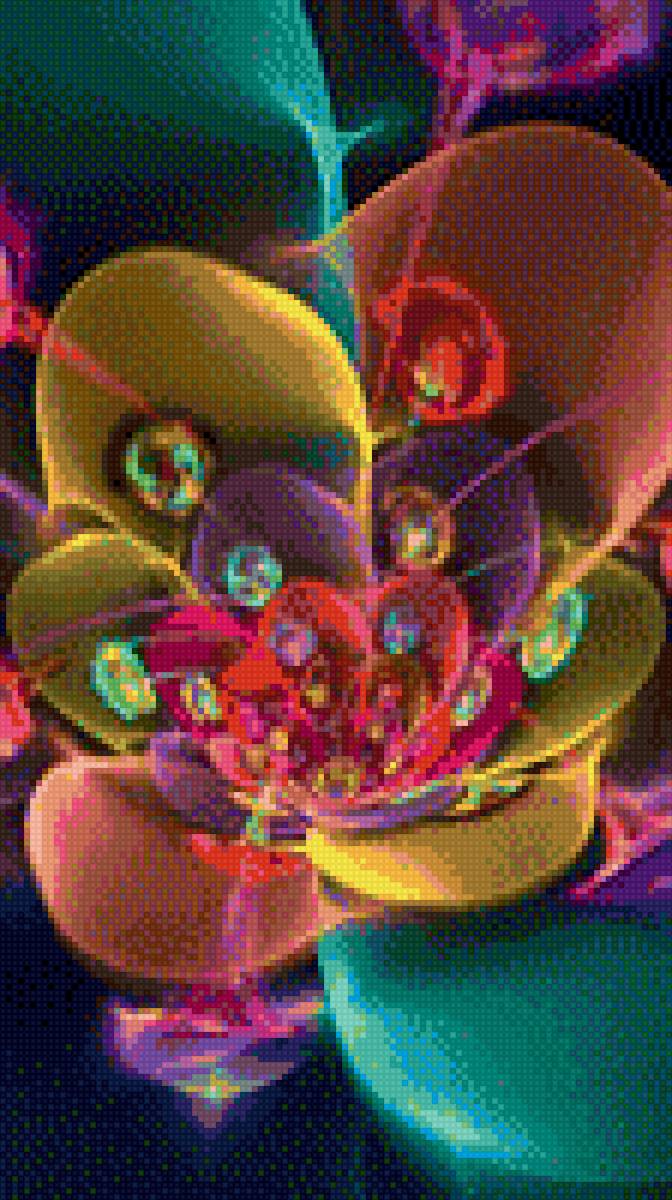 Небесные цветы - цветок, природа, растение, графика - предпросмотр