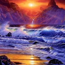 Схема вышивки «море»