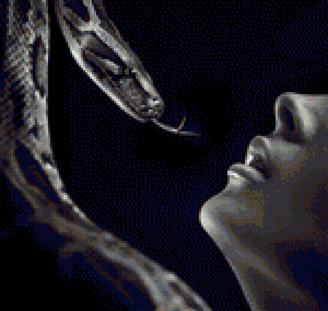 Змея Черно-Белая - змея, девушка и змея, губы и змея, змея черно-белая - предпросмотр