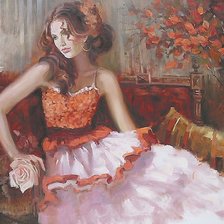 девушка с розами