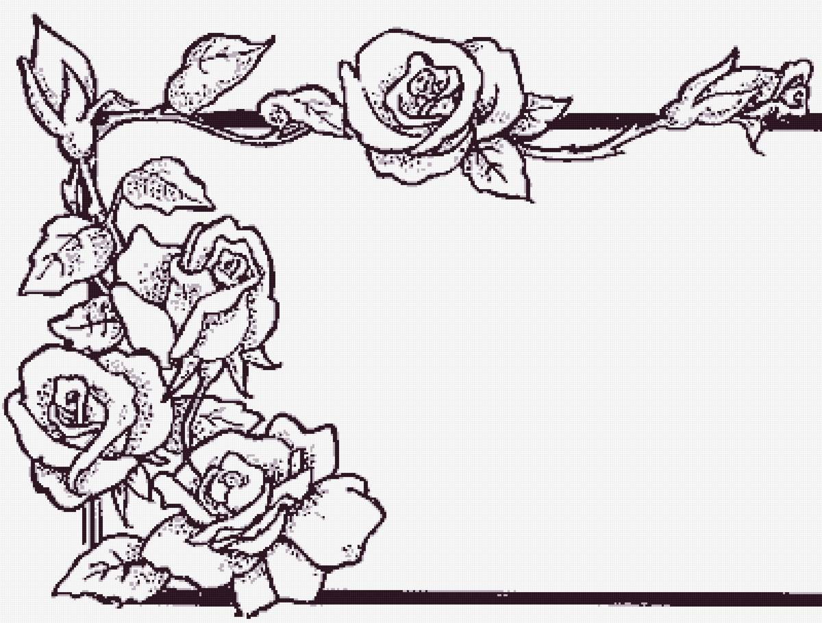 Розочки - монохром - предпросмотр