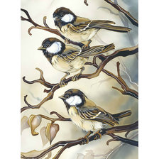 Схема вышивки «Воробьи.»