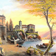 Схема вышивки «старый город»