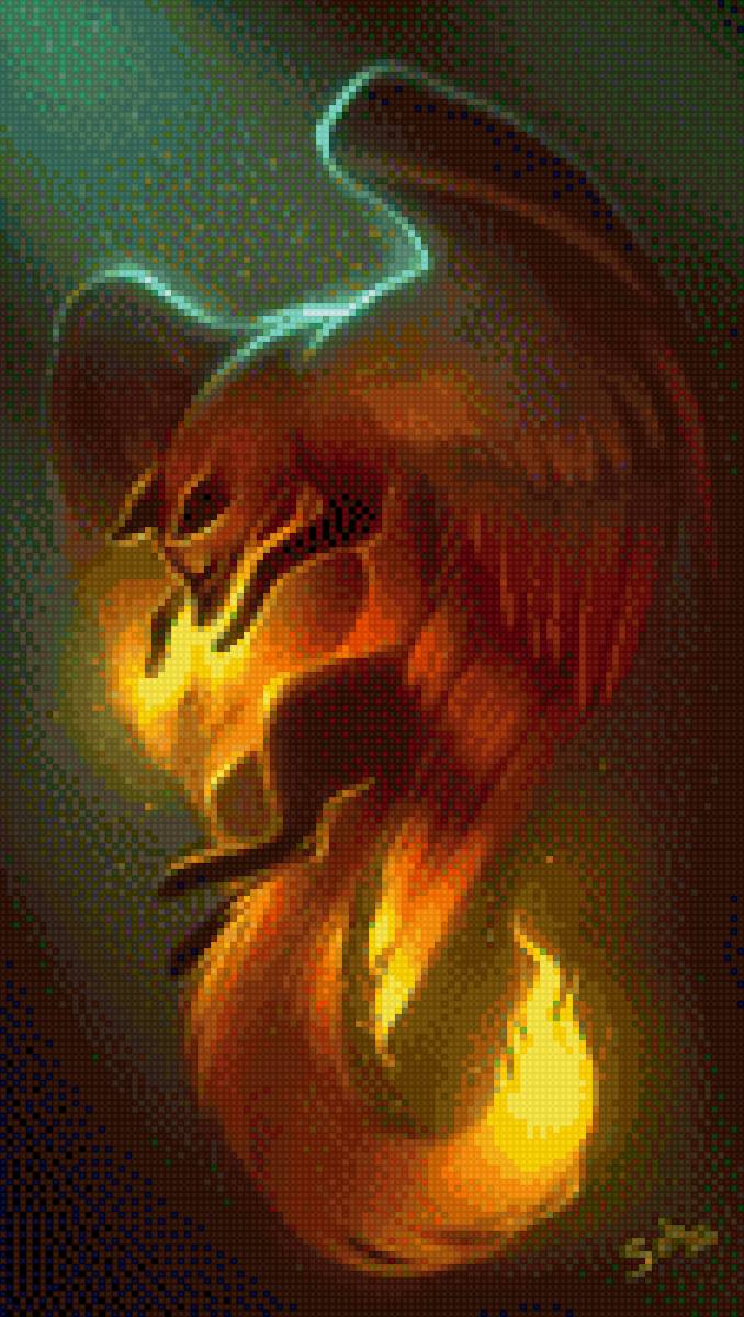 Лис-симуран - лис, образ, симуран, огонь - предпросмотр