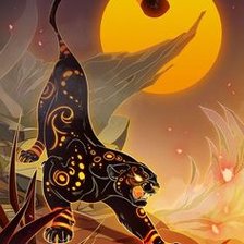 Схема вышивки «Пантера в огне»