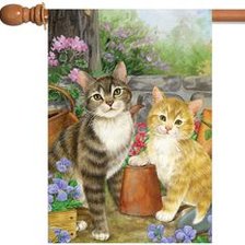 Схема вышивки «Котята и сад»