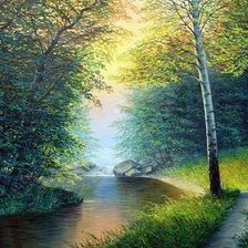 Схема вышивки «пейзаж»