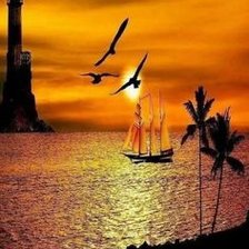 Схема вышивки «парусник»