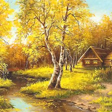 Схема вышивки «Осенний пейзаж»