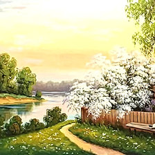 Схема вышивки «пейзаж»