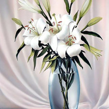 Схема вышивки «лилии в вазе»