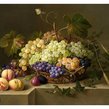 Схема вышивки «Натюрморт с виноградом.»