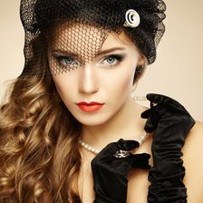 Схема вышивки «Девушка в шляпке.»