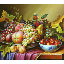 Схема вышивки «Натюрморт с виноградом.»